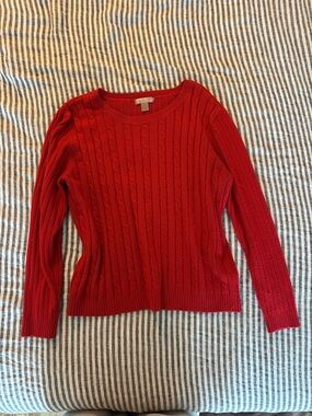 Unbranded Classic Red Cable-Knit Women's Sweater